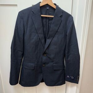 J. Crew Men's Ludlow Navy suit jacket Wool worsted with cotton - 34S NWOT